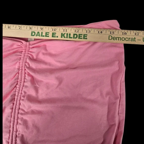 NWOT May Pink Mini Skirt Set Halter Top Ruched Skirt 2PC - Picture 8 of 10